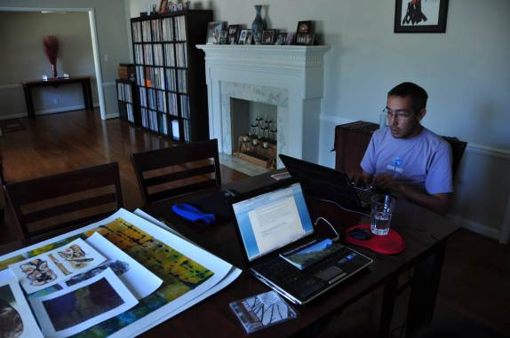 Aproveitando para trabalhar, na casa do Andrew em Tuscaloosa, no Alabama - EUA